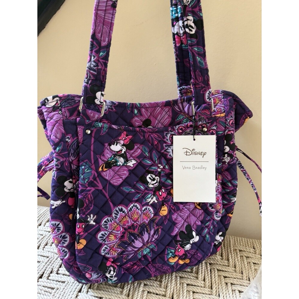 Vera Bradley Disney Glenna Satchel Mickey Minnie Flirty Floral Rare Purse Bag